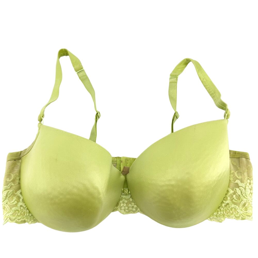 Cacique Floral Lace Push Up Bra Adjustable Strap Padded Comfy Yellow 42DD